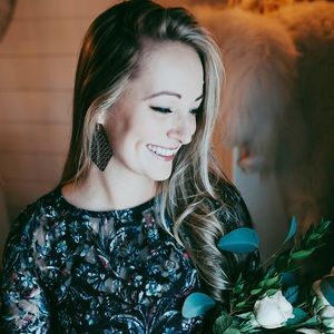 Embossed diamond leather earrings